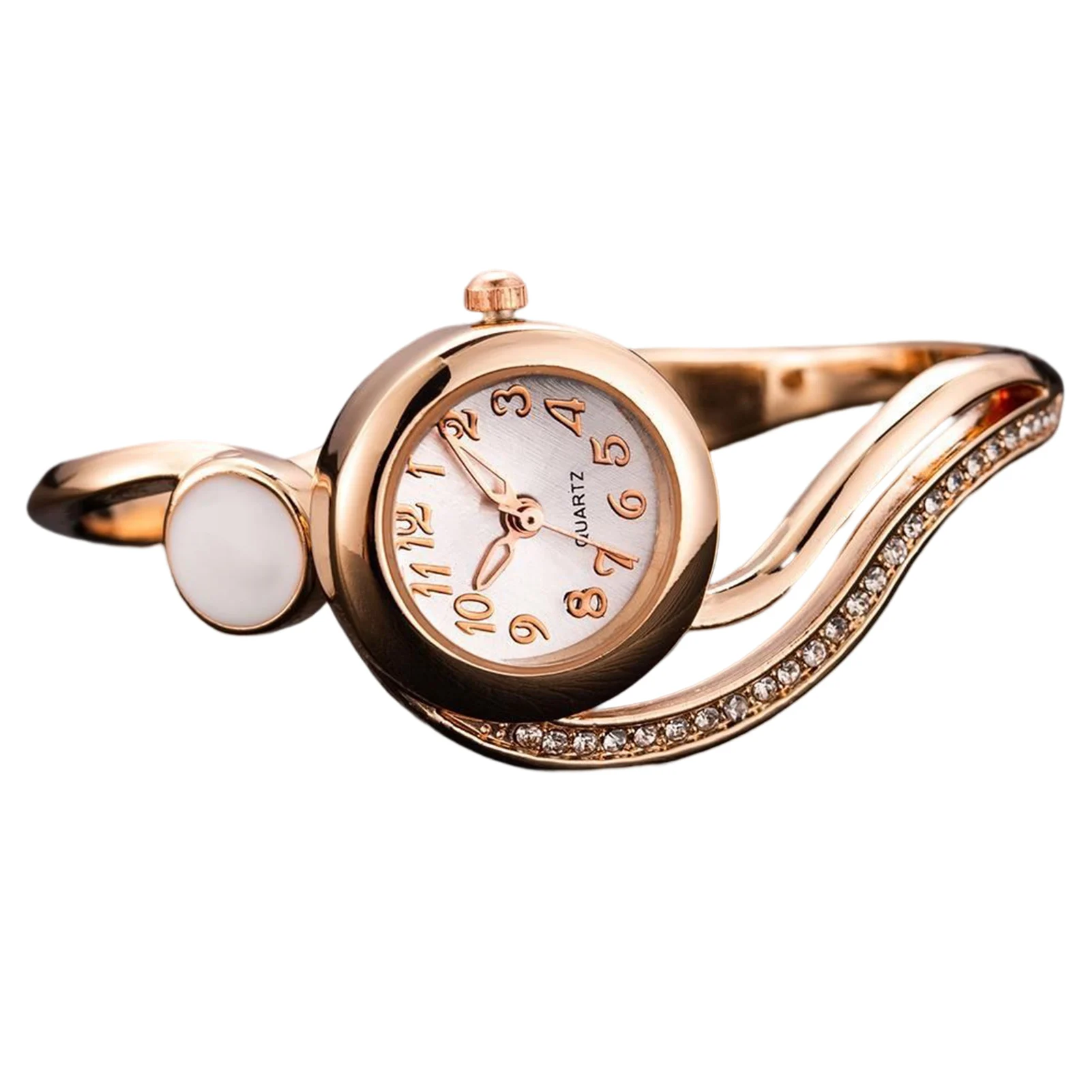 

Classic Quartz Ladies Watch with Rhinestone Encrusted Alloy Bangle Bangle Analog Watch for Girlfriend Birthday Gift