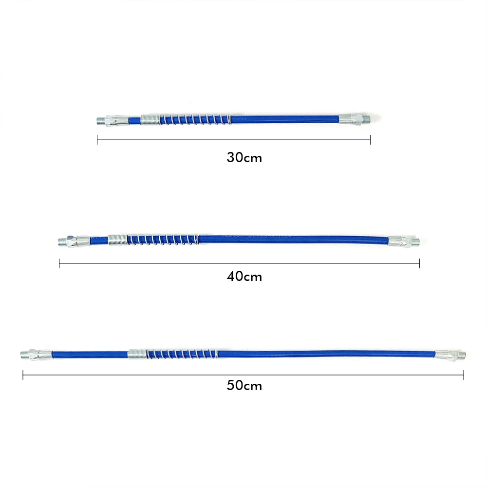 Grease Gun Coupler Hose 30/40/50cm Long Extension Tube Flexible Heavy Duty High Pressure Grease Gun Whip for Grease Injector