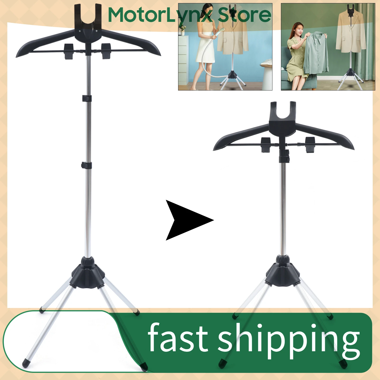 

Кронштейн для отпаривателя/вешалка для брюк/телескопическая складная вешалка/аксессуары для отпаривателя для одежды (черный)