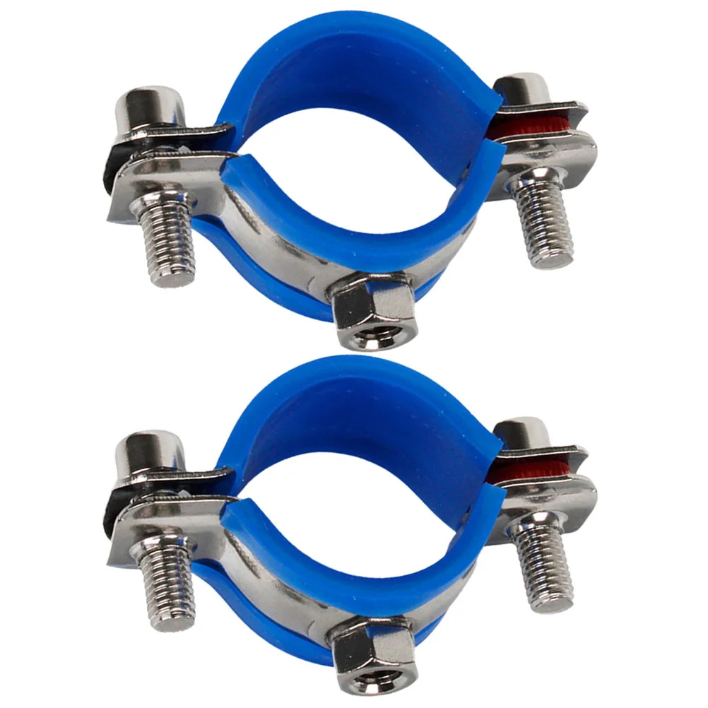 

2 Pcs Pipe Clamp Sinking Office Chair Pump Stop Replacement Fix Stainless Steel Saver Clamps Securing Clip