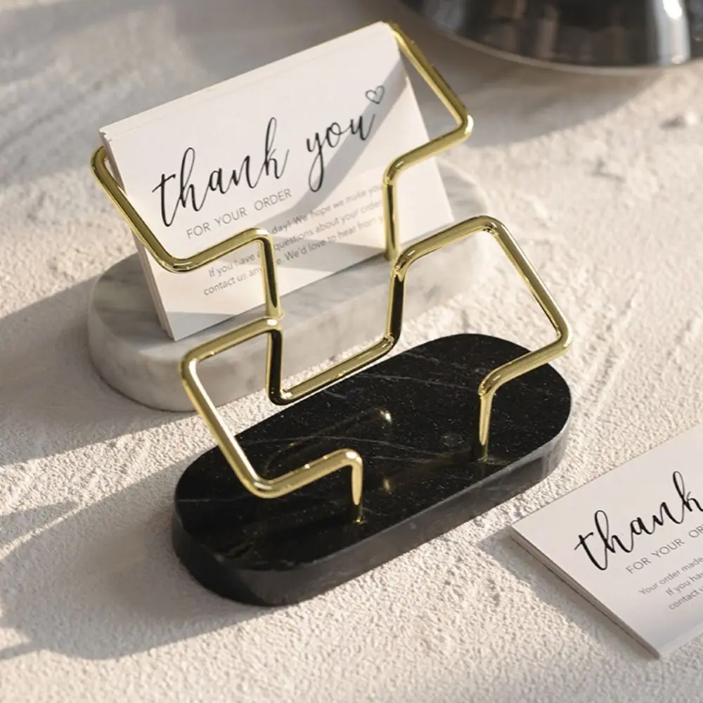 Marble Material Marble Business Card Holder Gold Metal Frame Metal Frame Metal Business Card Holder Durable Materia