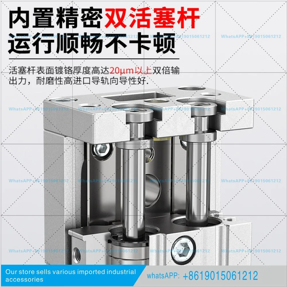Pneumatic precision slide cylinder with guide rail MXS6/8/12/16/20/25-10/20/30/40/50/100