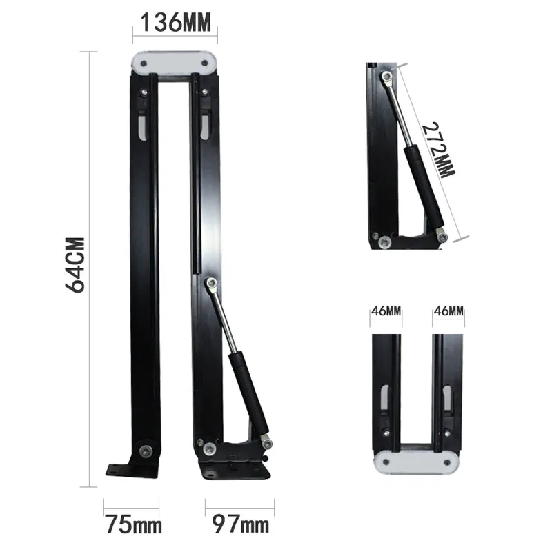 Folded Table Mechanism Kit Hidden Canteen Cabinet Hardware Set Gas Spring Furniture Hinges