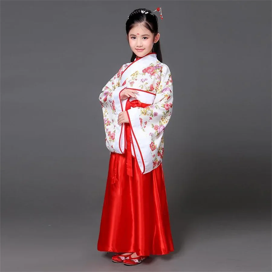 Ancient Chinese Costume Kids Child Seven Fairy Hanfu Dress Clothing Folk Dance Performance Chinese Traditional Dress For Girls