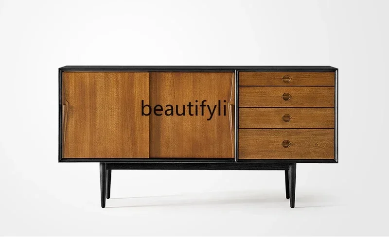 

Z.Antico mobile da pranzo mobile da pranzo nordico in legno massello retrò nero ingresso portaoggetti medievale