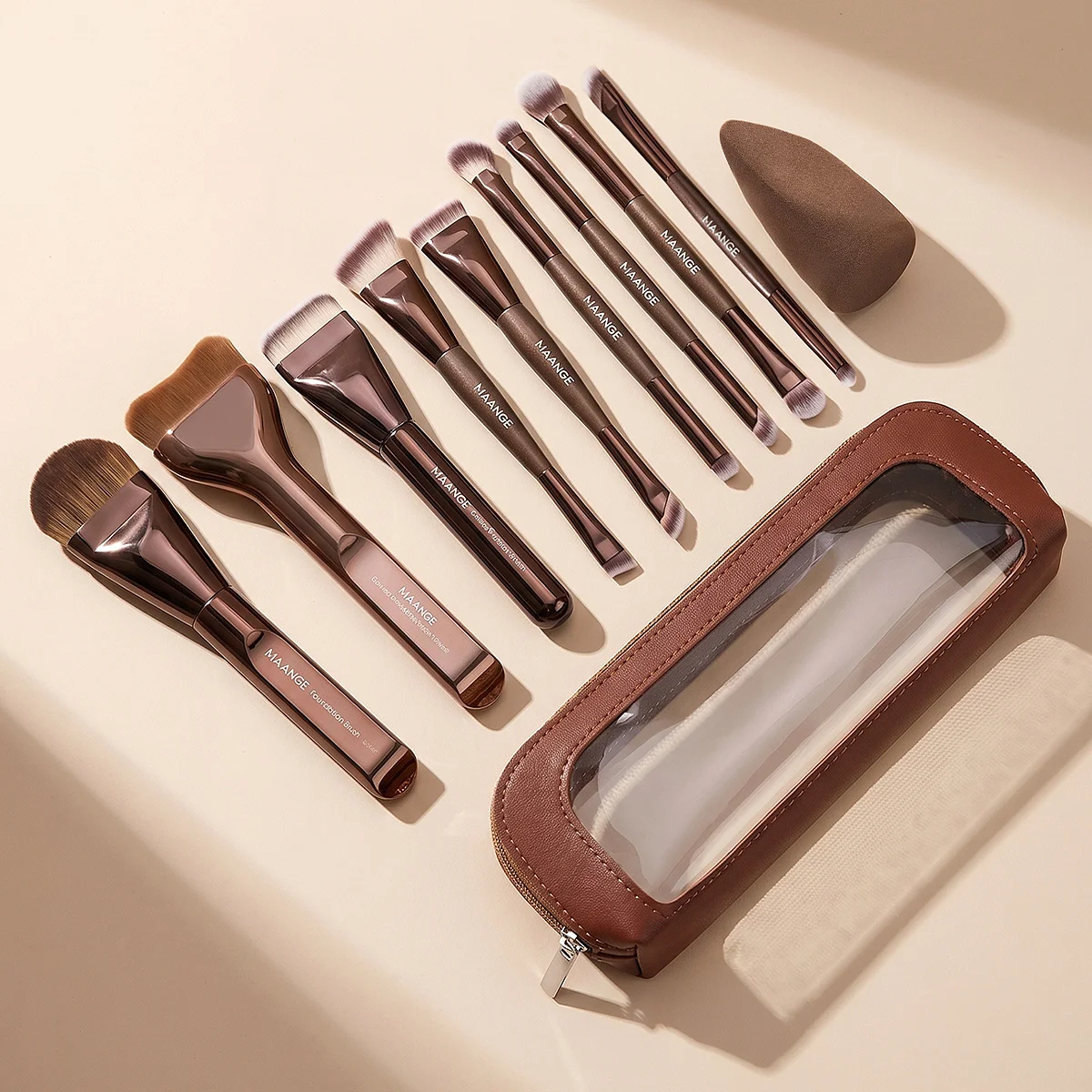 Huda Beauty Makeup Brush Set - MAANGE 11-częściowy Zestaw Pędzli do Makijażu,