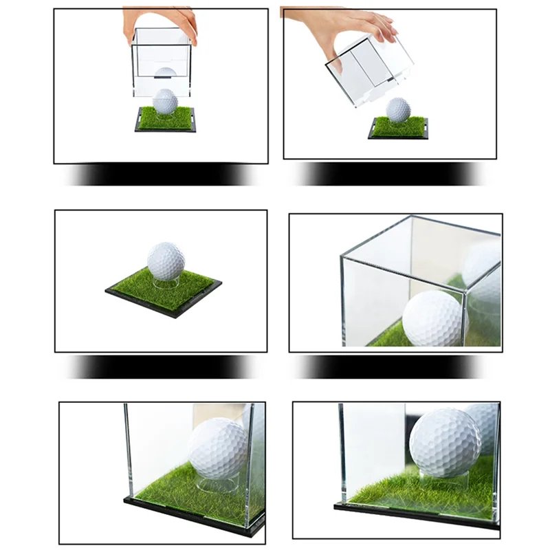 ABHS-Golf Ball Display Cabinet, Golf Ball Square Display Cabinet, Memorial Box, Acrylic Mirror Storage Box