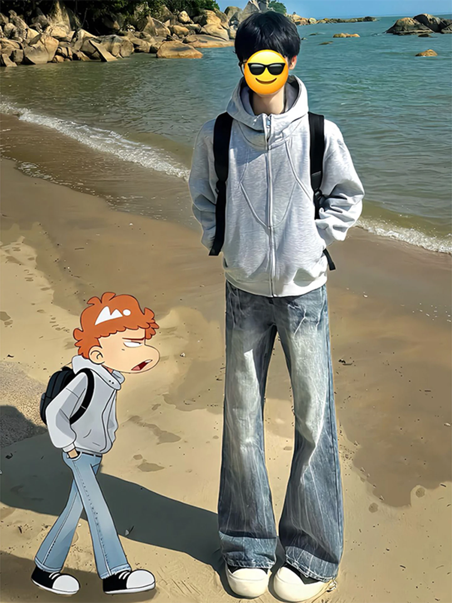 

Мужские джинсы CleanFit прямого кроя с дизайном «Lightning Crack Blade», высокая талия, застежка-молния, повседневные, осенние, джинсовые брюки