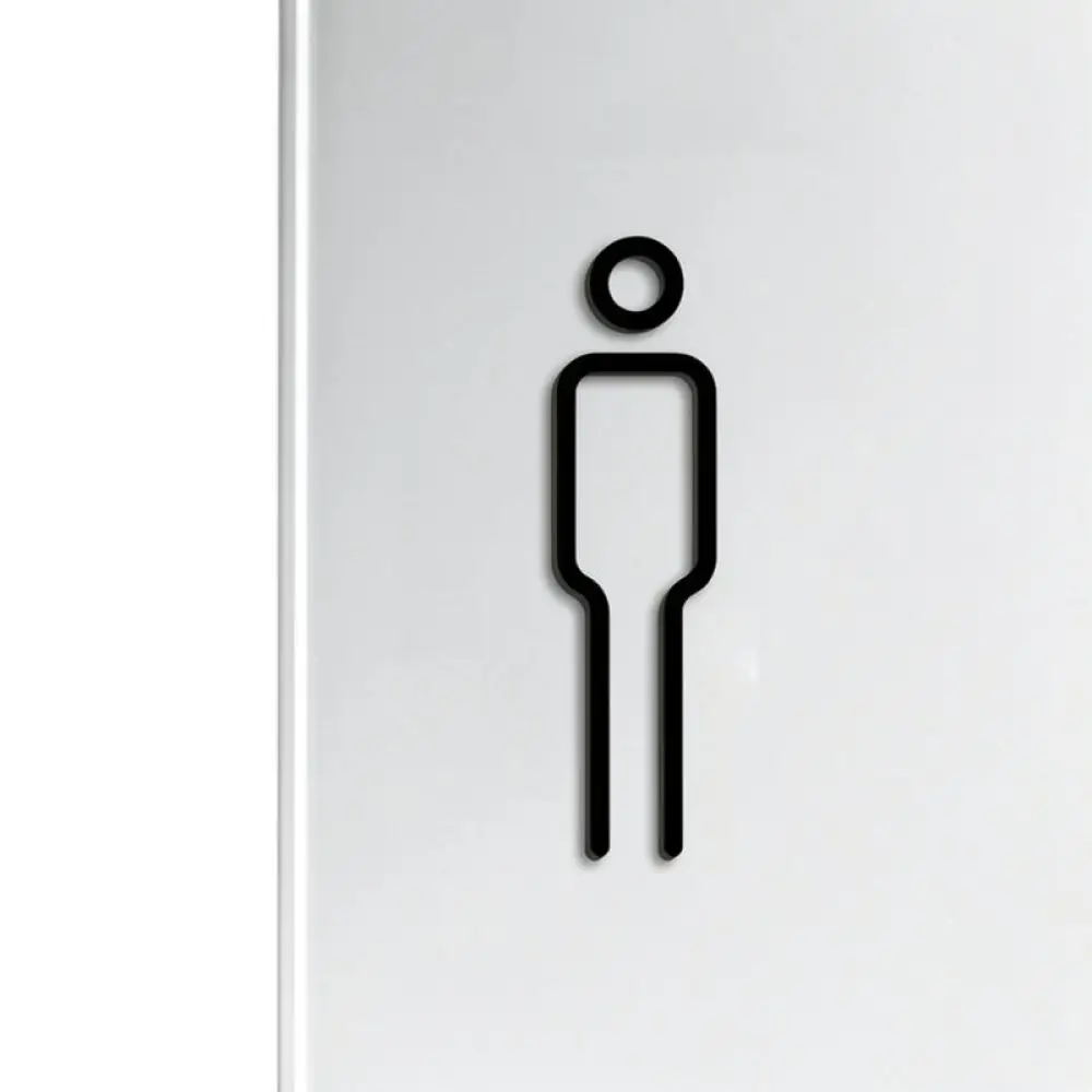 Luxury Black Gold Brass Washroom Signage Decorative Door Plate Simple Mounting Toilet Identification Label For Modern Office
