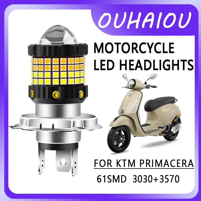 

FOR KTM PRIMACERA Motorcycle led headlight headlight H4 yellow white dual color motorcycle headlight 12-80v
