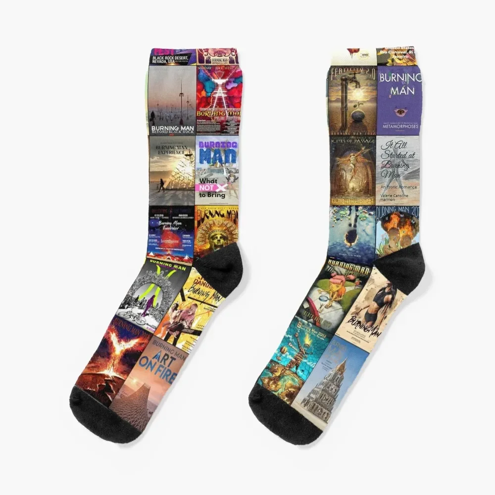 

Burning Man Socks bright garter Argentina loose fashionable Men's Socks Women's