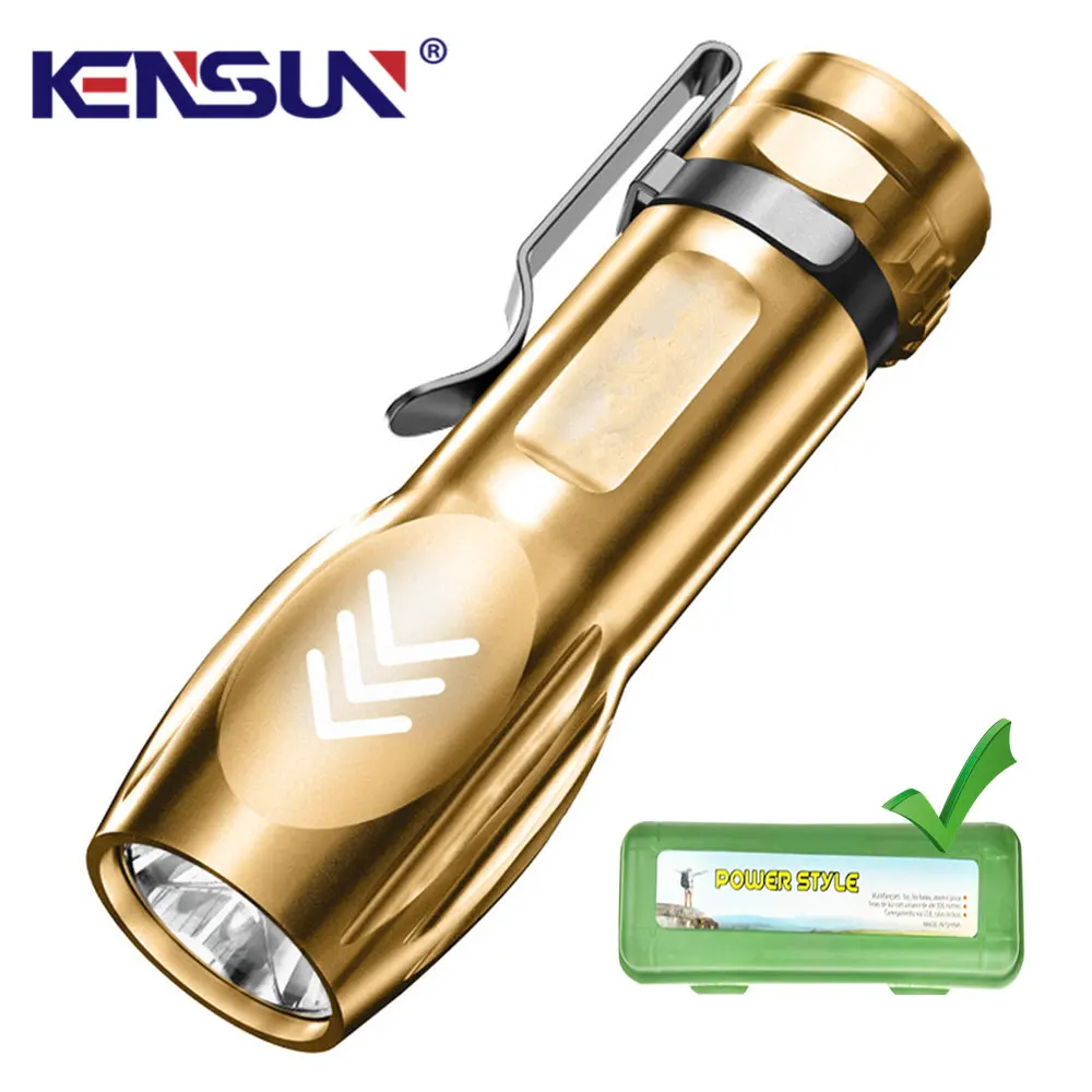 Strong light Mini LED Flashligh USB Charging Pen Clip Gift built-in battery plastic Multifunction fixed focus EDC Torch