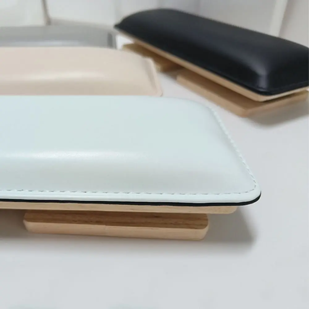 

Foldable Nail Arm Rest Cushion Hand Support Space-saving Manicure Hand Pillow Wooden Base Tilt Design Nail Art Hand Pillow