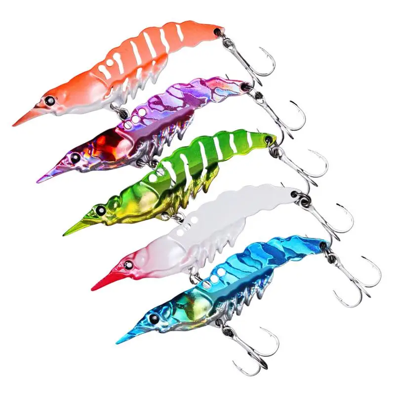 

Fishing Bait Kit Simulation Prawn Lures 5x Colorful Angling Bobs Slow Sinking Swimming Lures For Outdoor Fishing