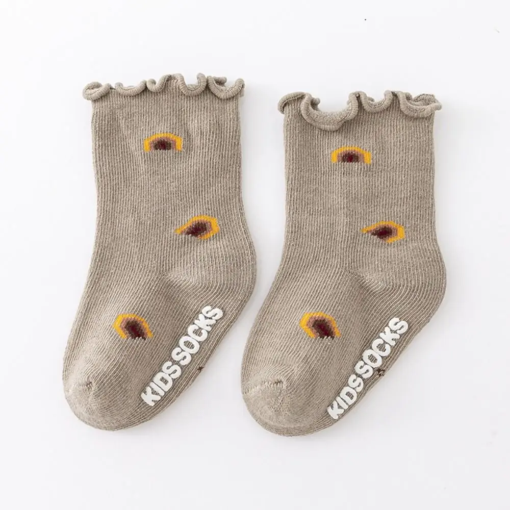 5Pairs Soft Flower Baby Cotton Socks Breathable Autumn Spring Toddle Short Tube Socks Cute Pleated Kids Cartoon Socks Children