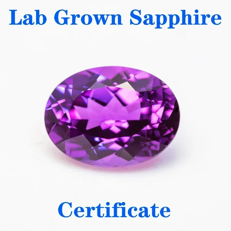 

Top Lab Grown Sapphire Oval Shape Purplish Red Color Charm Beads VVS1 for Diy Jewelry Making Material Selectable AGL Certificate