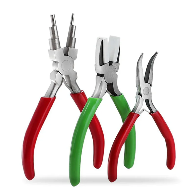 

3 Pieces of Jewelry Pliers DIY Pliers Six-Segment Hand Winding Modeling Pliers Mini Jewelry Flat Nose Pliers