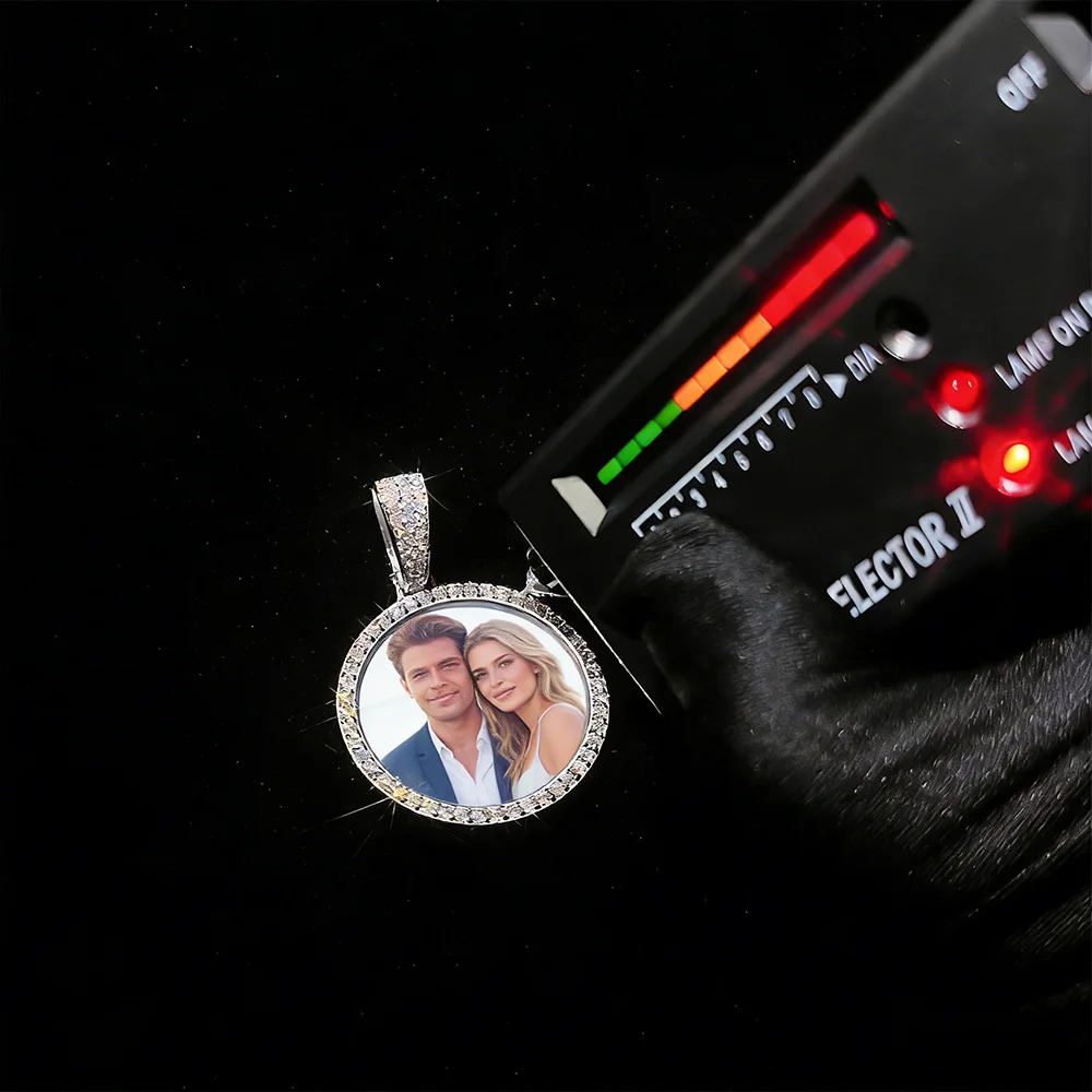 

Кулон-фото Nuoya Circle из цельного серебра 925 пробы с муассанитом VVS, персонализированный, с изображением на заказ, оптом