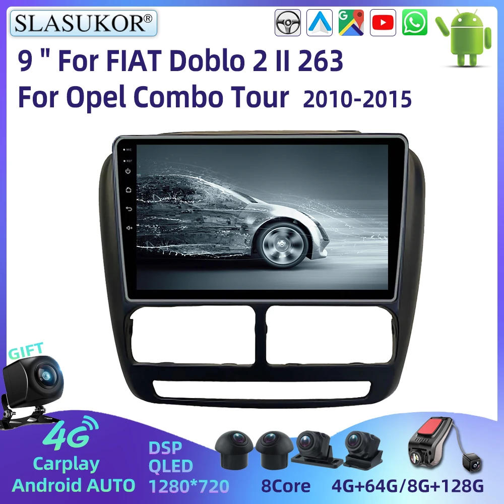 9 Inch For FIAT Doblo 2 II 263 Opel Combo Tour 2010-2015 Android Car Radio Multimidia Video Player Navigation Car Stereo System