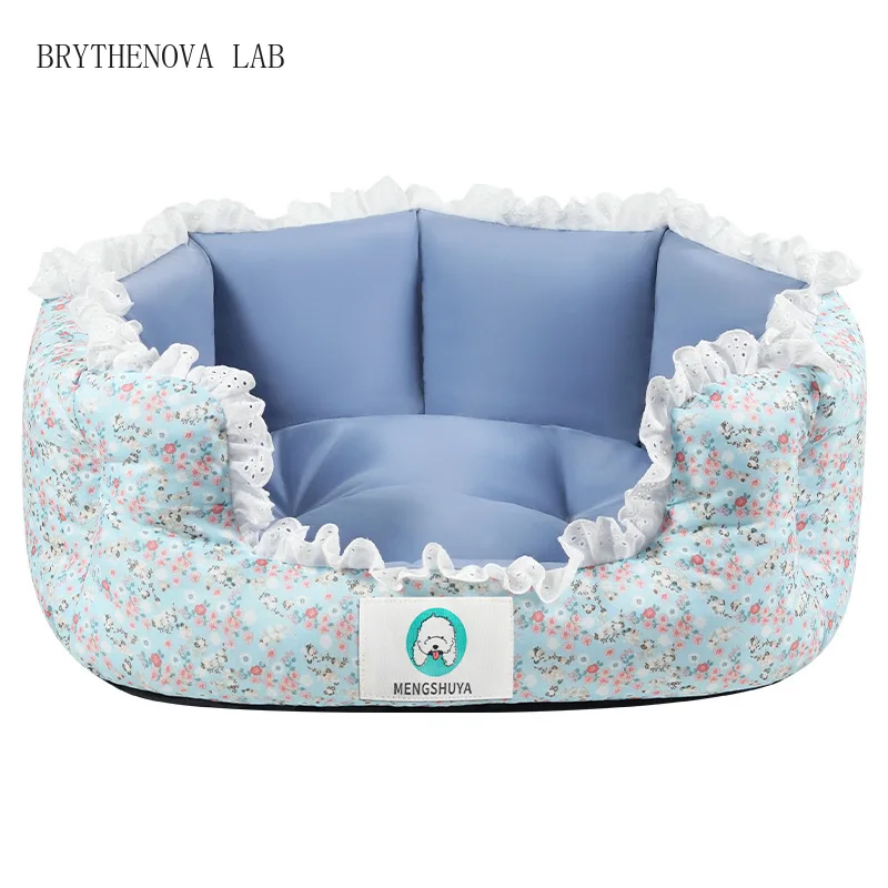 2024 Summer Pet Dog Bed Cat Bed Cat Mat Fragmented flowers Dog Cotton Mat Nest House Puppy Sofa Beds for Medium Dogs