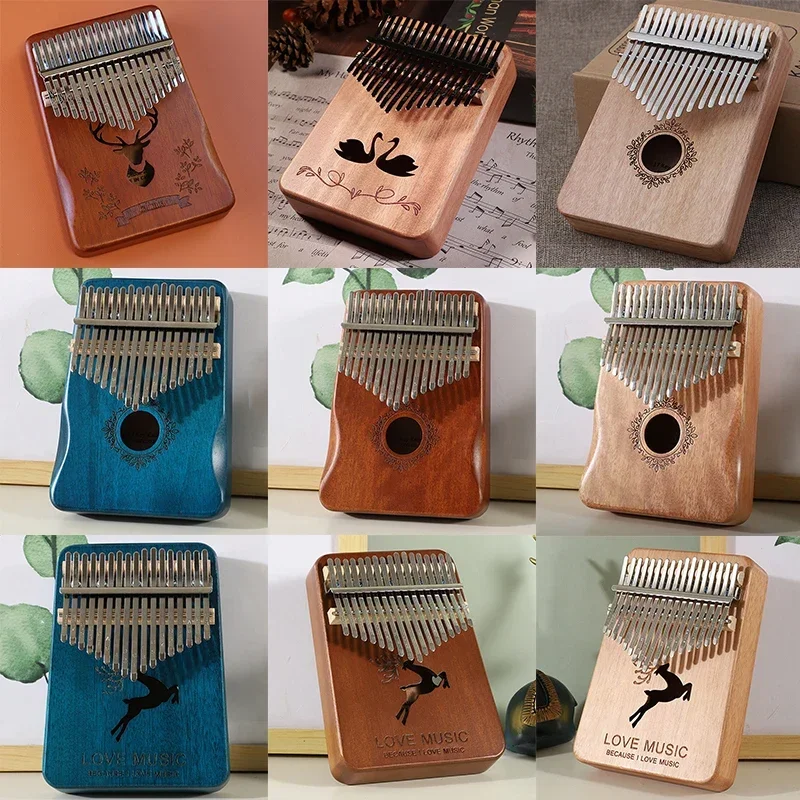 17 Keys Kalimba Beech Thumb Piano High Quality Wood Musical Instruments Gifts For Kids Creative Music Box With Learning Books