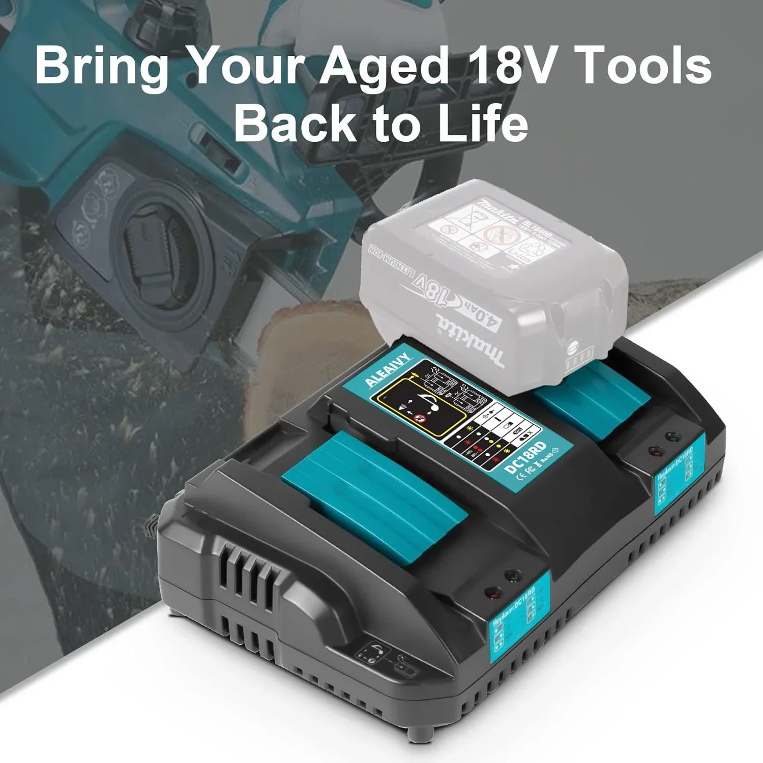 

14.4V-18V Li-ion Battery Replacement 3A Charger For Makita BL1830 BL1415 BL1430 BL1840 BL1850 BL1860 DC18RD 18V Dual Charger