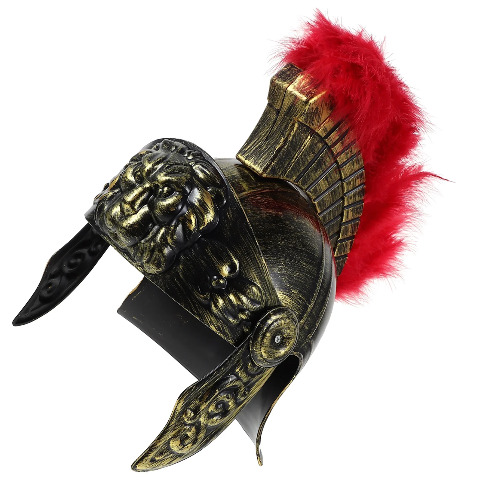 Samurai Hat Roman Costume Accessory Gladiator Soldier Mask Delicate Details Adults Men Plastic Decorative Golden Prop