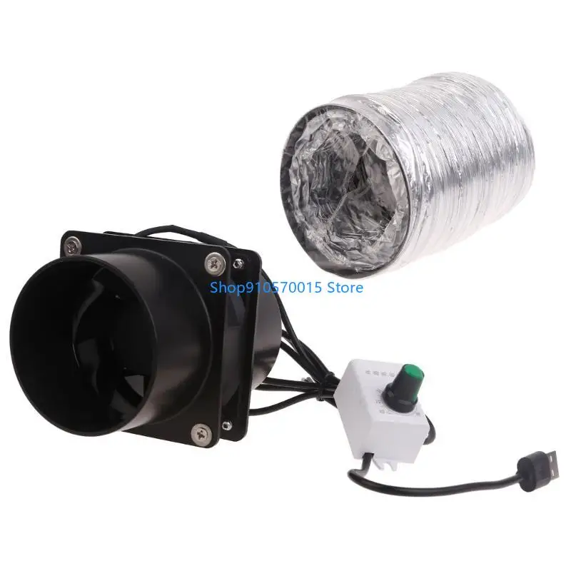 B95C Compact and Portable Fume Extractor Fan with Duct Pipe and Ventilation Tubing for Kitchen and Bathroom Use - USB power