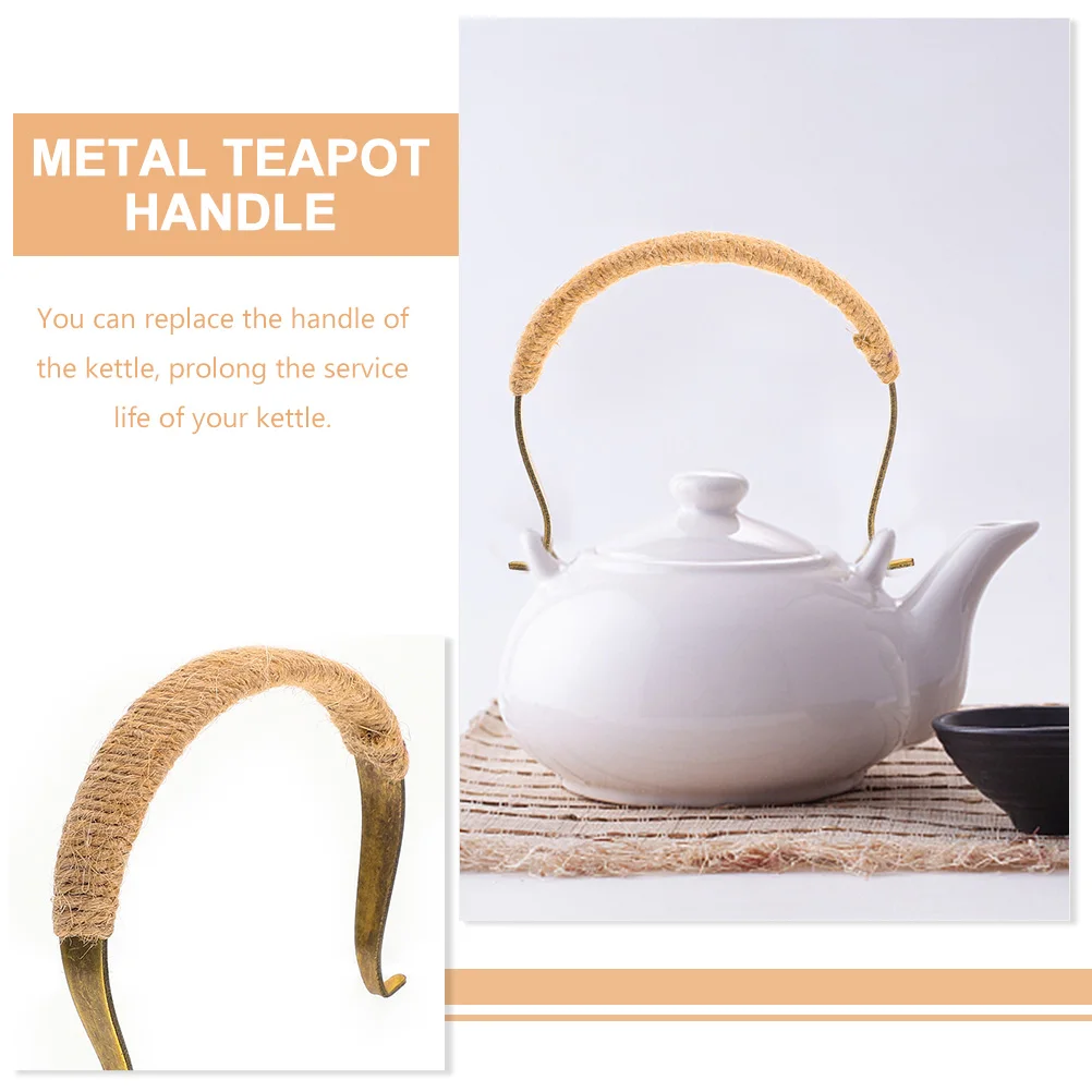 

2 Pcs Teapot Handle Kettle Replacement Grip Handles Metal Detachable Replaceable Copper Alloy Vintage