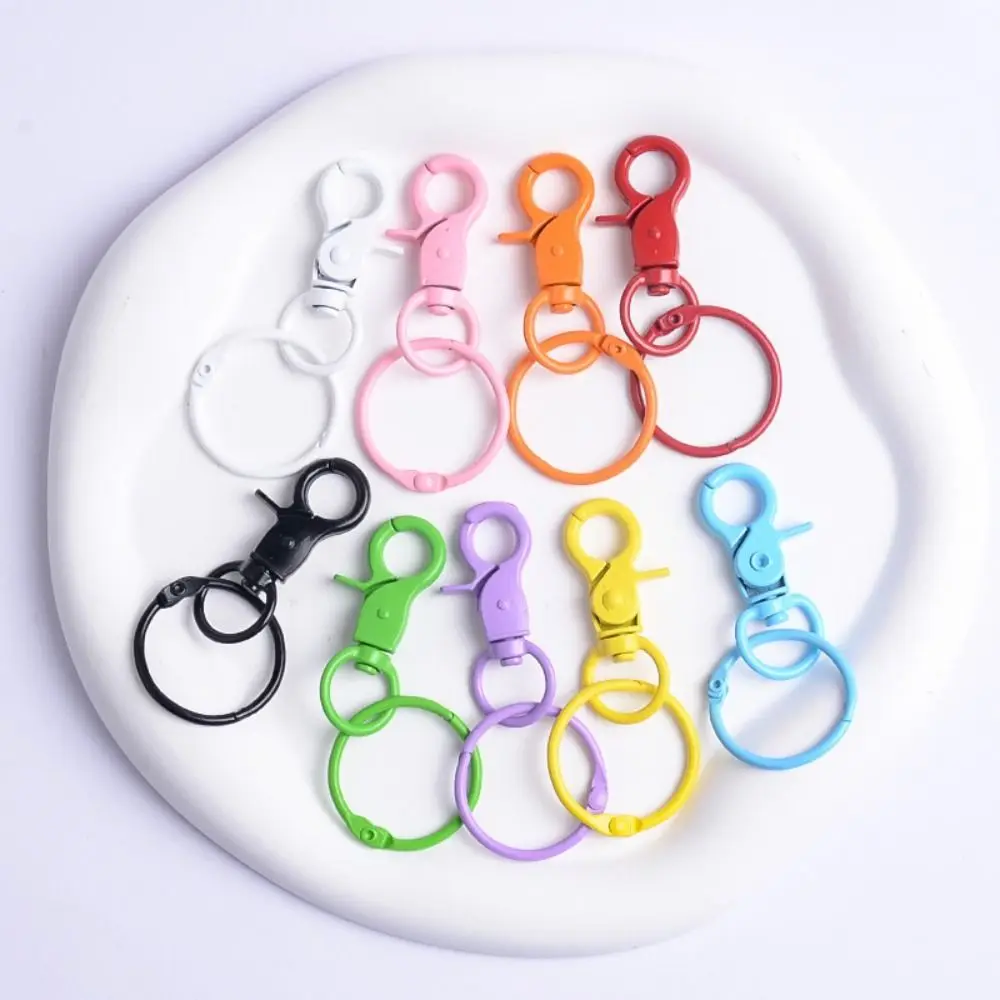 Candy Color Lobster Clasp Hooks Keyring Clip Hook Detachable Jewelry DIY Buckle Connector Jewelry Making Connecting Ring