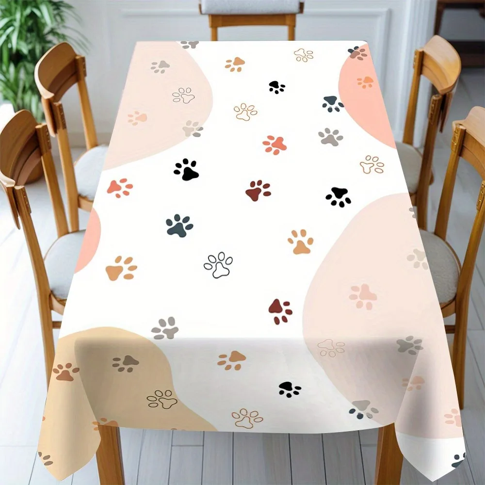 Cute dog paw print tablecloth - suitable for all seasons, for parties and gatherings, for holiday decorations