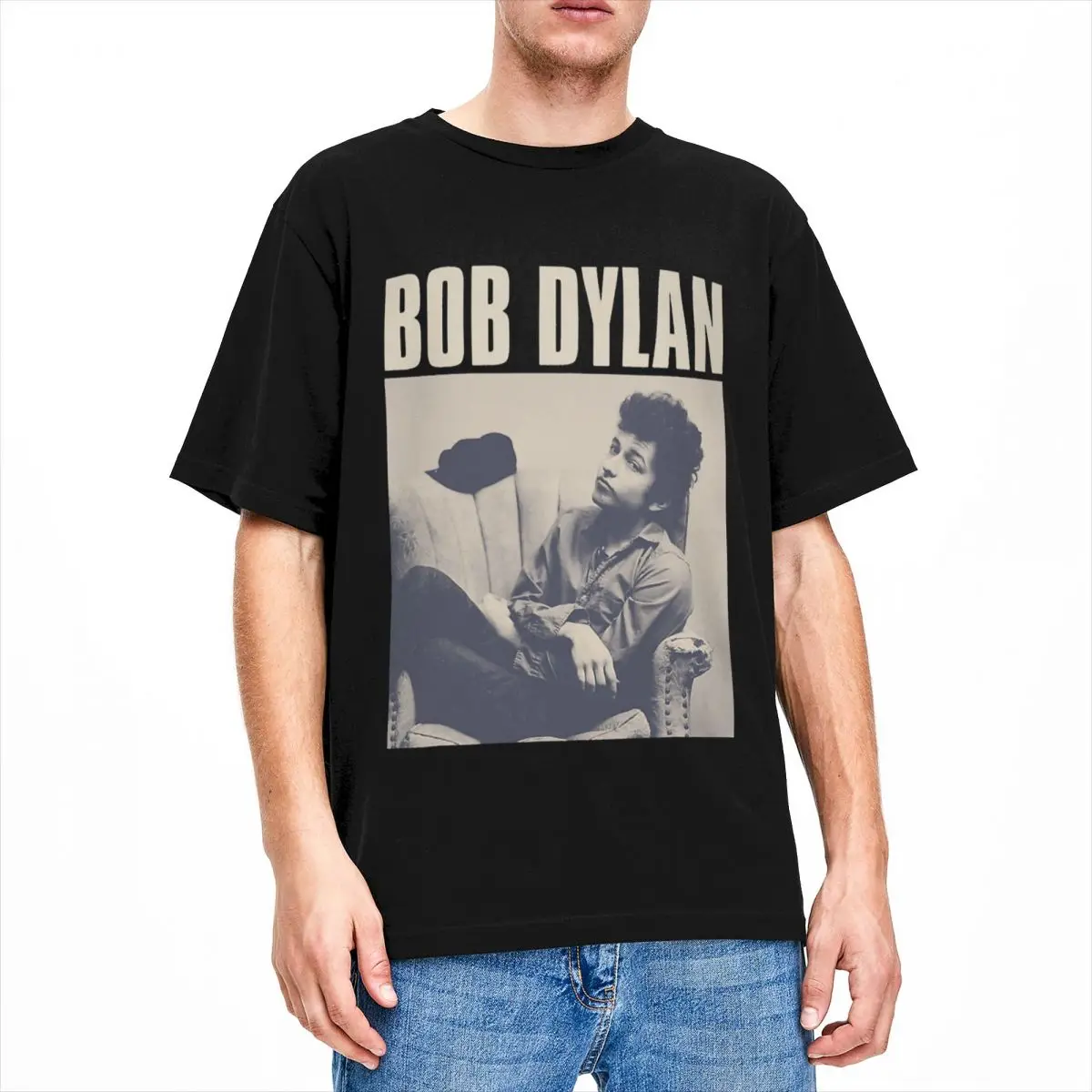 Leisure Bob Dylan Singer T-Shirt for Men Women Crew Neck 100% Cotton Vintage Music 90s Short Sleeve Tees Birthday Gift Tops