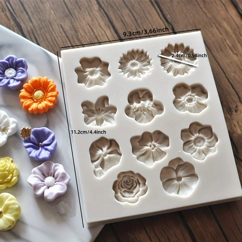 Sunflower rose flowers shape silicone mold cake DIY decoration chocolate 3D mould tools