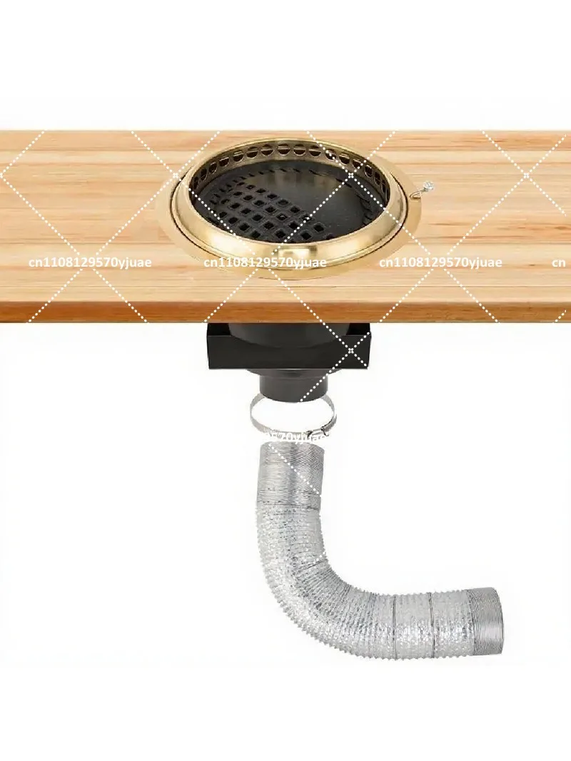 Circular Charcoal Barbecue Grill with Built-In Thick Stainless Steel Cooking Surface for Outdoor Dining