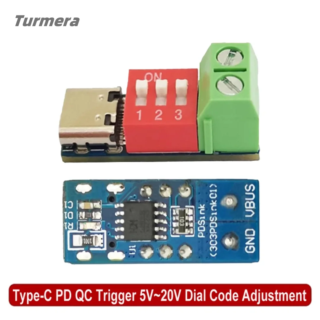 Type-C PD QC Trigger 5V~20V Dial Code Adjustment DC Voltage Power Module Dial Adjustment Voltage Fast Charging Decoy Module