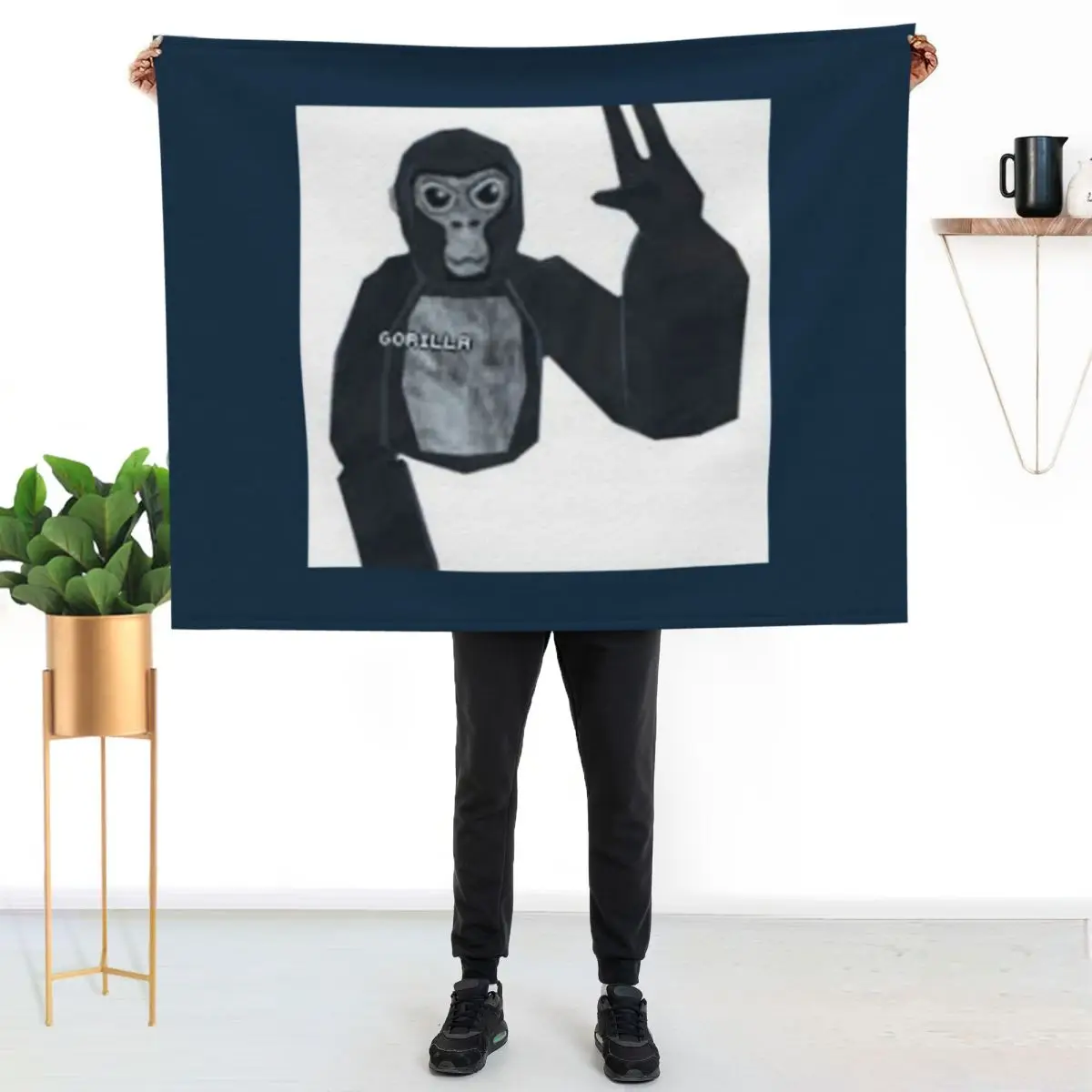 

Gorilla tag monkey Throw Blanket Durable Warm Blanket for Daily Home Use