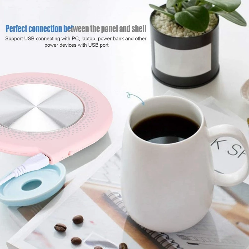 A85I-Cup Mug Heating Mat, Coffee Warmer For Home Desk, USB Temperature Hot Heater Insulation Pad Coaster Heating Plate