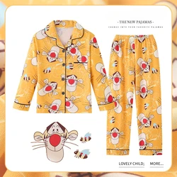 Disney Famous Children Pajama Sets Loose Suitable Cardigan Cartoon Pattern Print Kids Pajamas Suit Comfortable Soft Homedress