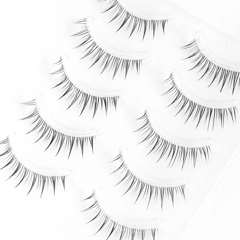 ใหม่โปร่งใส Band ขนตา-ประเภท Fishtail ขนตาปลอม5คู่ญี่ปุ่น Nude แต่งหน้า Lashes Wispy