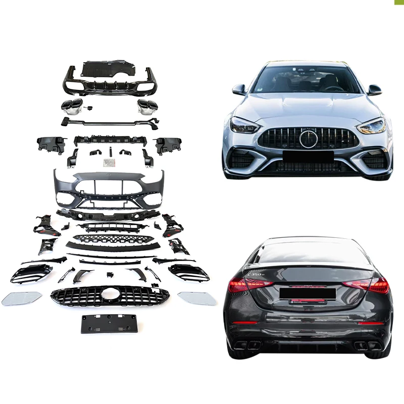 

STLF2023Year New C Class W206 Car Auto Body Systems C200 C300 C400 Upgrade C63 Style Bodykit W206 C63 Front Bumper Grill Rear Li