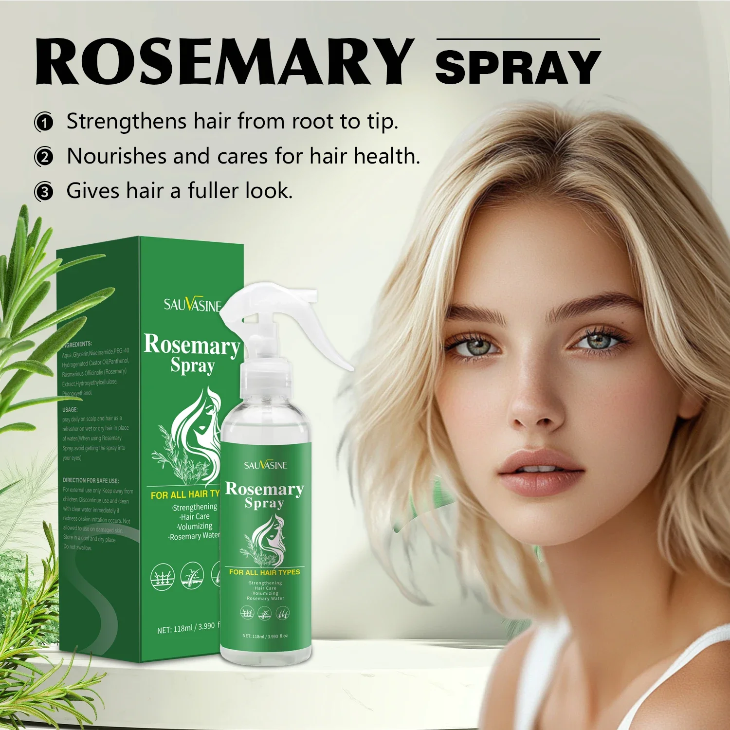 

120 мл шампунь-спрей с розмарином для роста волос, укрепляет питает кожу головы, сухой шампунь-спрей для всех типов волос, средство для ухода за волосами