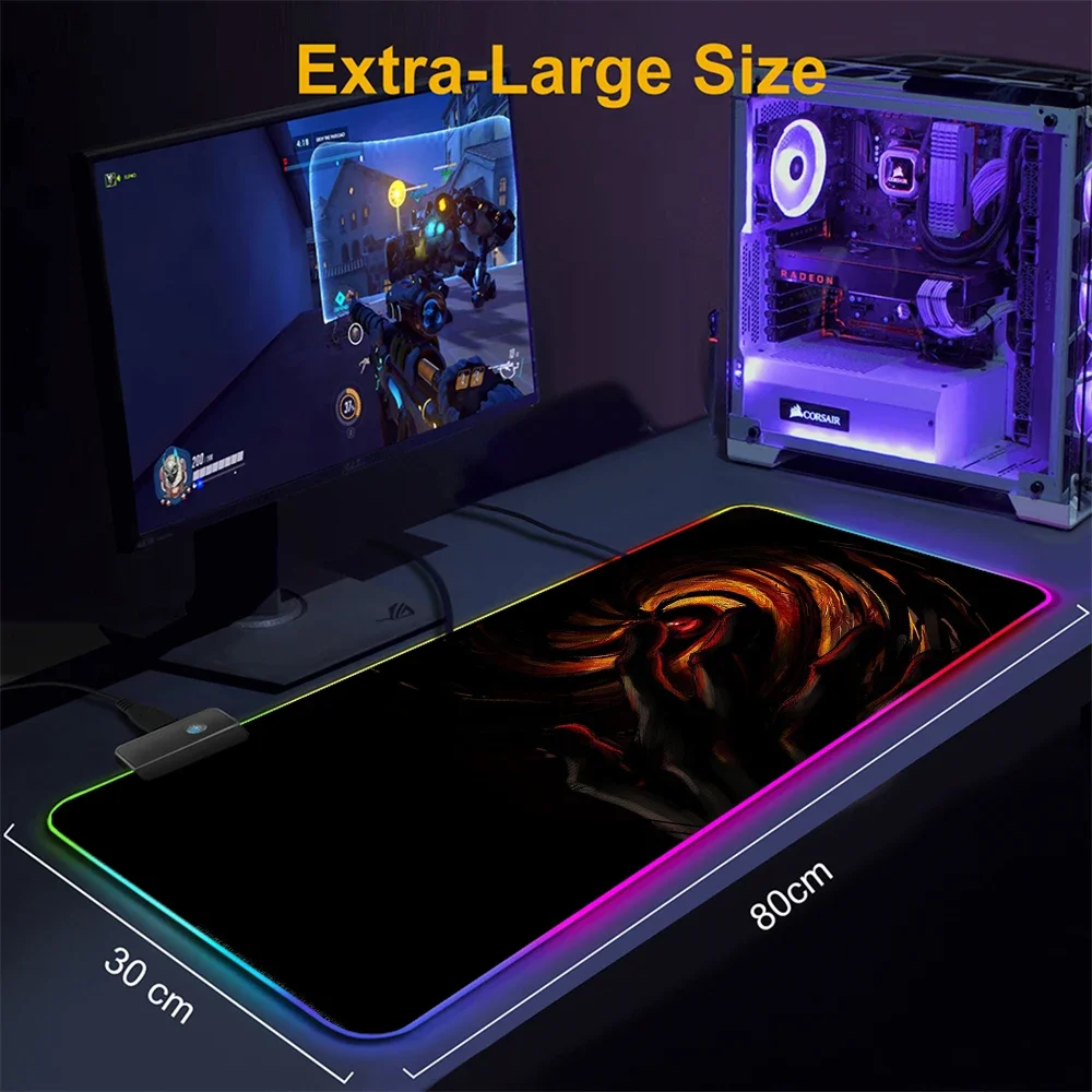 Dropshipping customized personalized mousepad RGB luminous gaming mouse pad LED lighting laptop desk Mat rubber gamer Mats