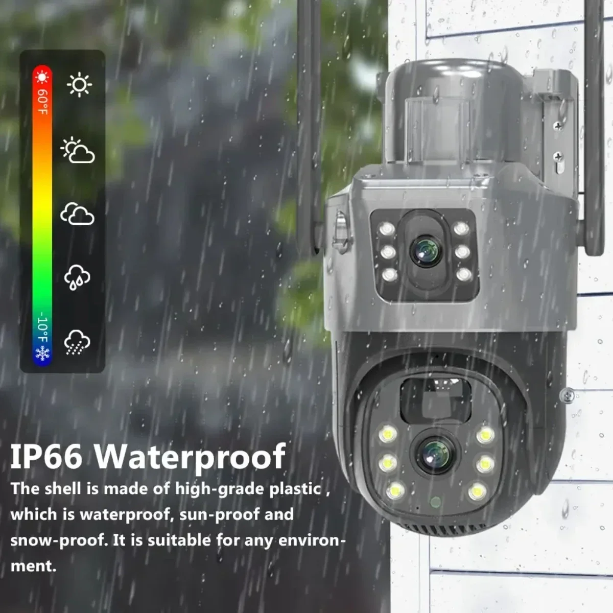 10MP عدسة مزدوجة كاميرا متحركة الطاقة الشمسية في الهواء الطلق الحرة 4G غير محدود أمن البيانات شاشة فيديو مراقبة البطارية كشف PIR #6