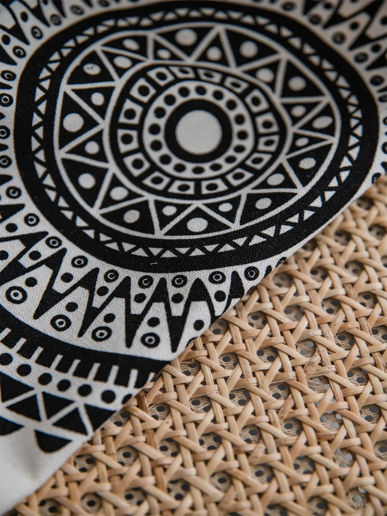 Four seasons universal Bohemian Mandala cotton linen print fringe bedroom living room semi-blackout home decoration curtain 1PC