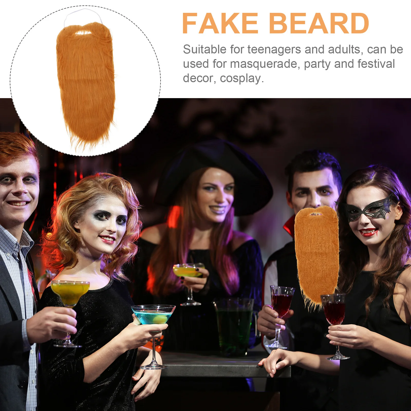 

Fake Beard Long Style High Grade Material Soft Natural for Costume Parties Role Play Gift for Men Kids Fashion