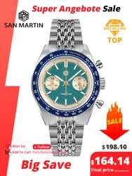 San Martin Nuovo cronografo VK64 Orologio al quarzo Design originale 39,5 mm Orologio sportivo da uomo d'affari Orologio impermeabile 100 m SN0116