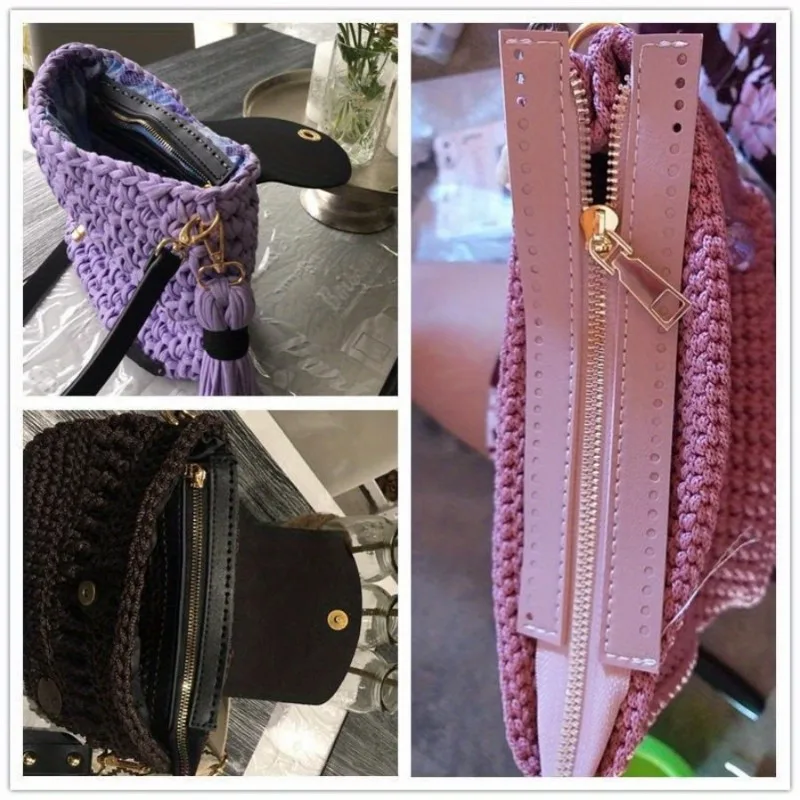 1Pc 55cm DIY Zipper for Woven Bag Hardware PU Leather Zipper Sewing Accessories Metal Zipper for Clothes Supplies