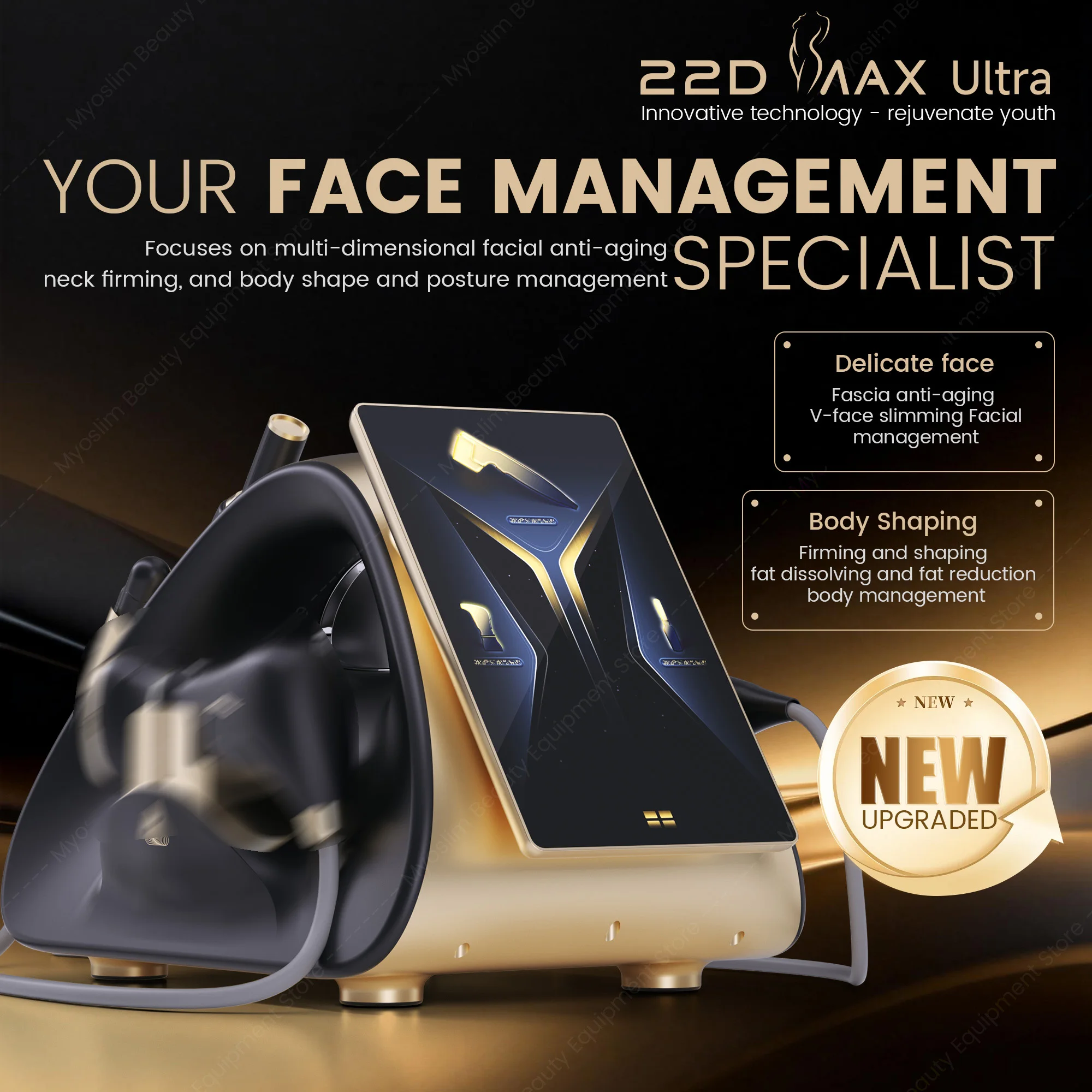 HIFU 22D Max Ultra Professio Beauty Machine 3-in-1 Facelift Skin Tightening Vaginal Rejuvenation Anti-Aging Skin Care Equipment