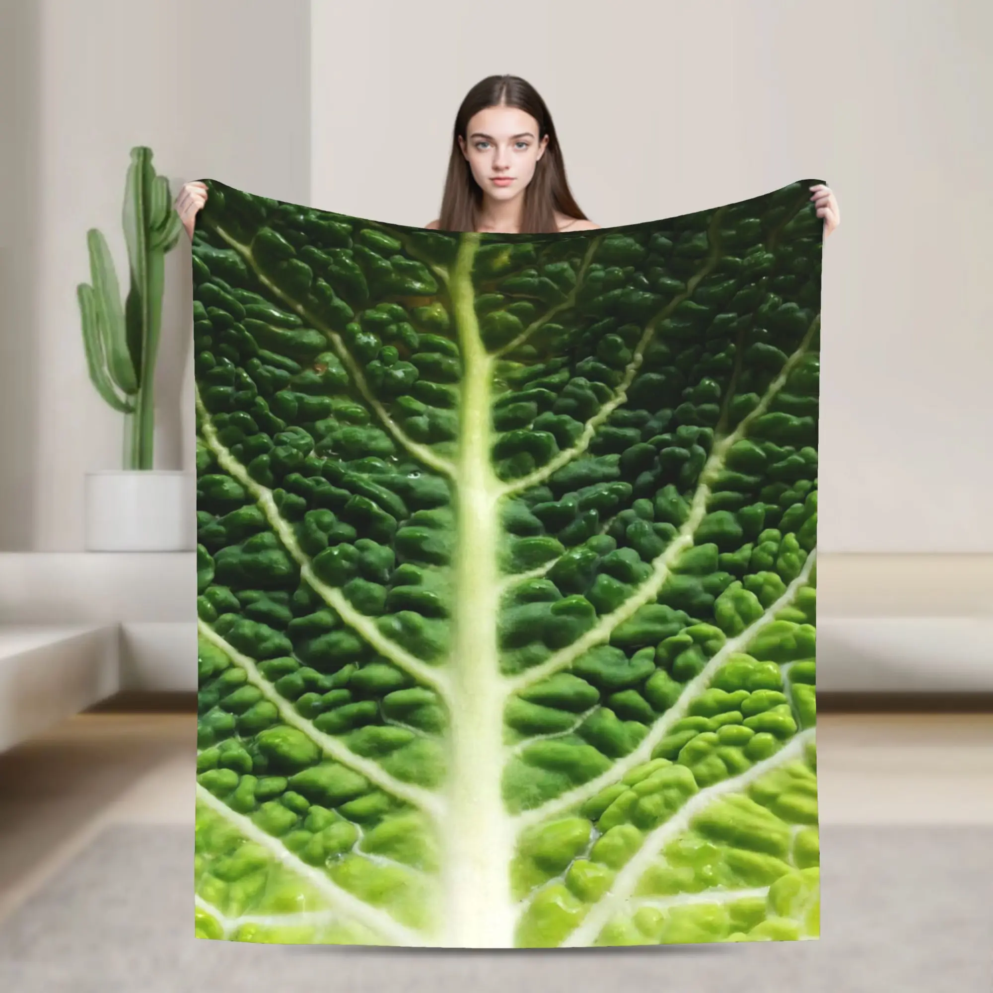 Stylish Cabbage  Blankets Lightweight Thin Fleece  Relax Throw Blankets Machine Washable
