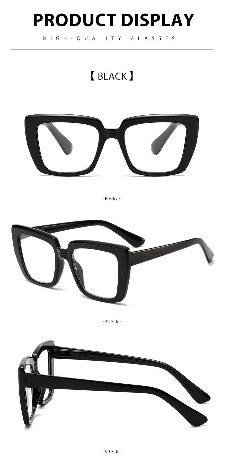 ثلاثة أزواج من نظارات القراءة الأنيقة والمريحة ذات الإطار الكبير، حماية من الضوء الأزرق، مناسبة لكل من الرجال والنساء #2